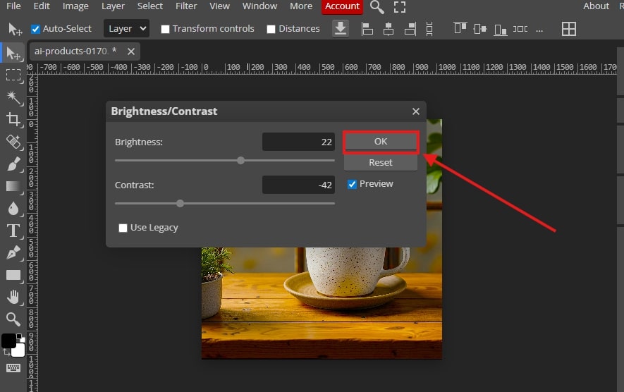 brighten image photoshop