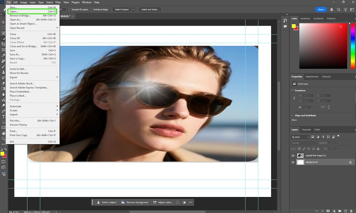 remove glare photoshop