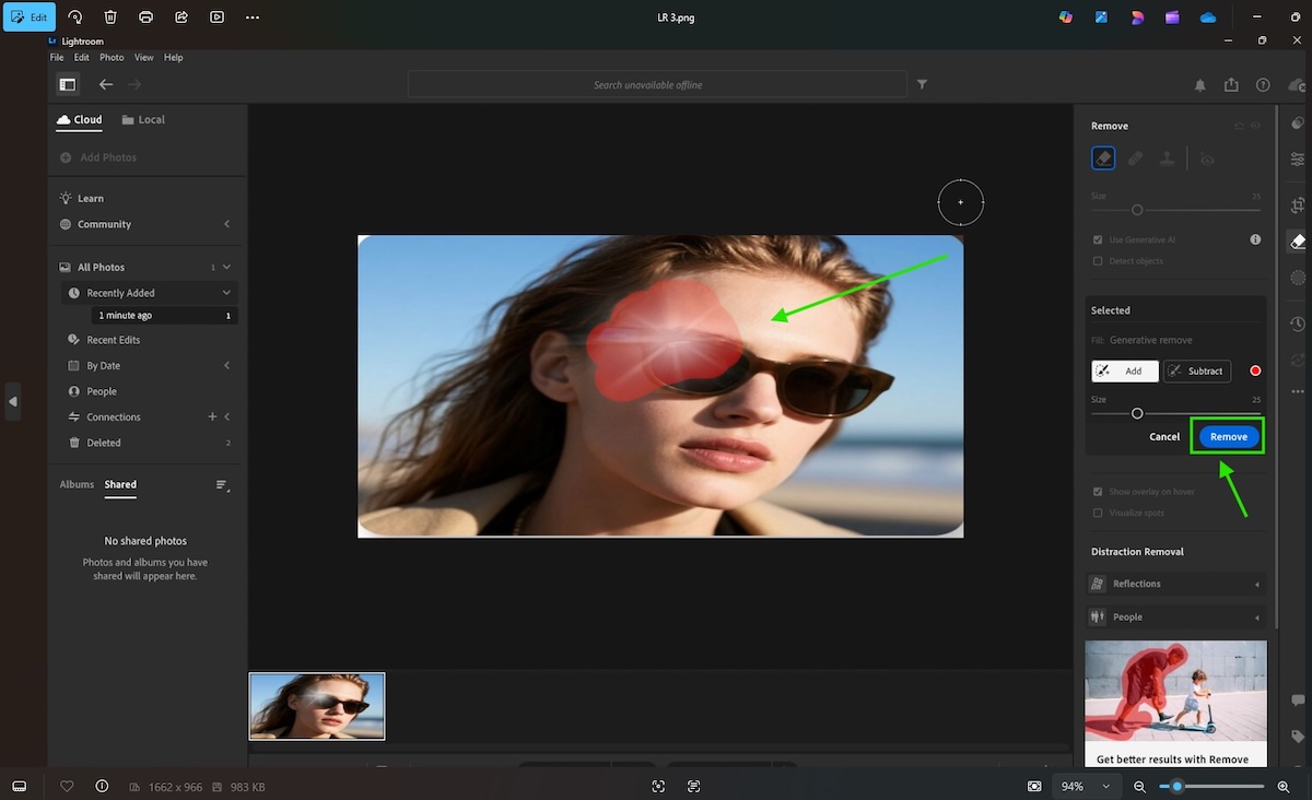 lightroom glare