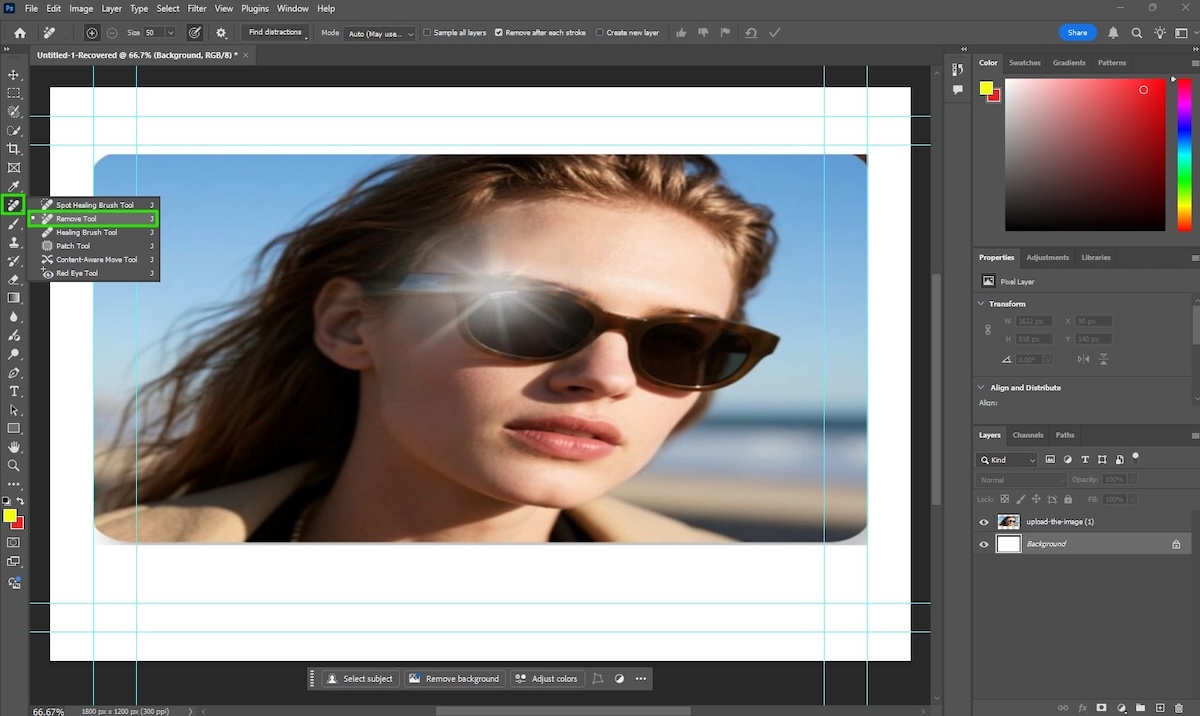 remove glare photoshop