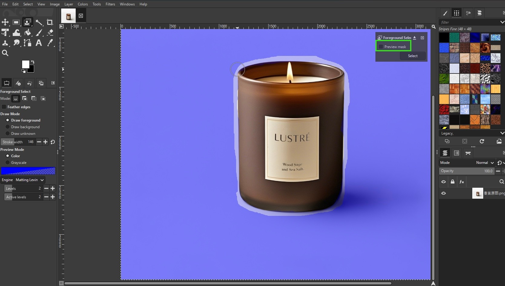 gimp foreground tool