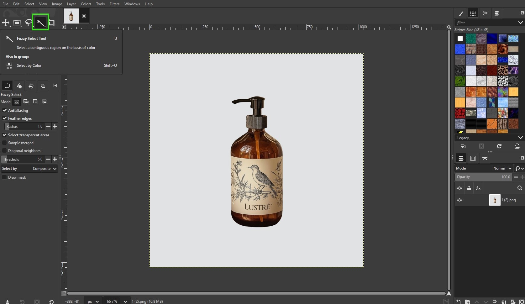 remove image background with gimp