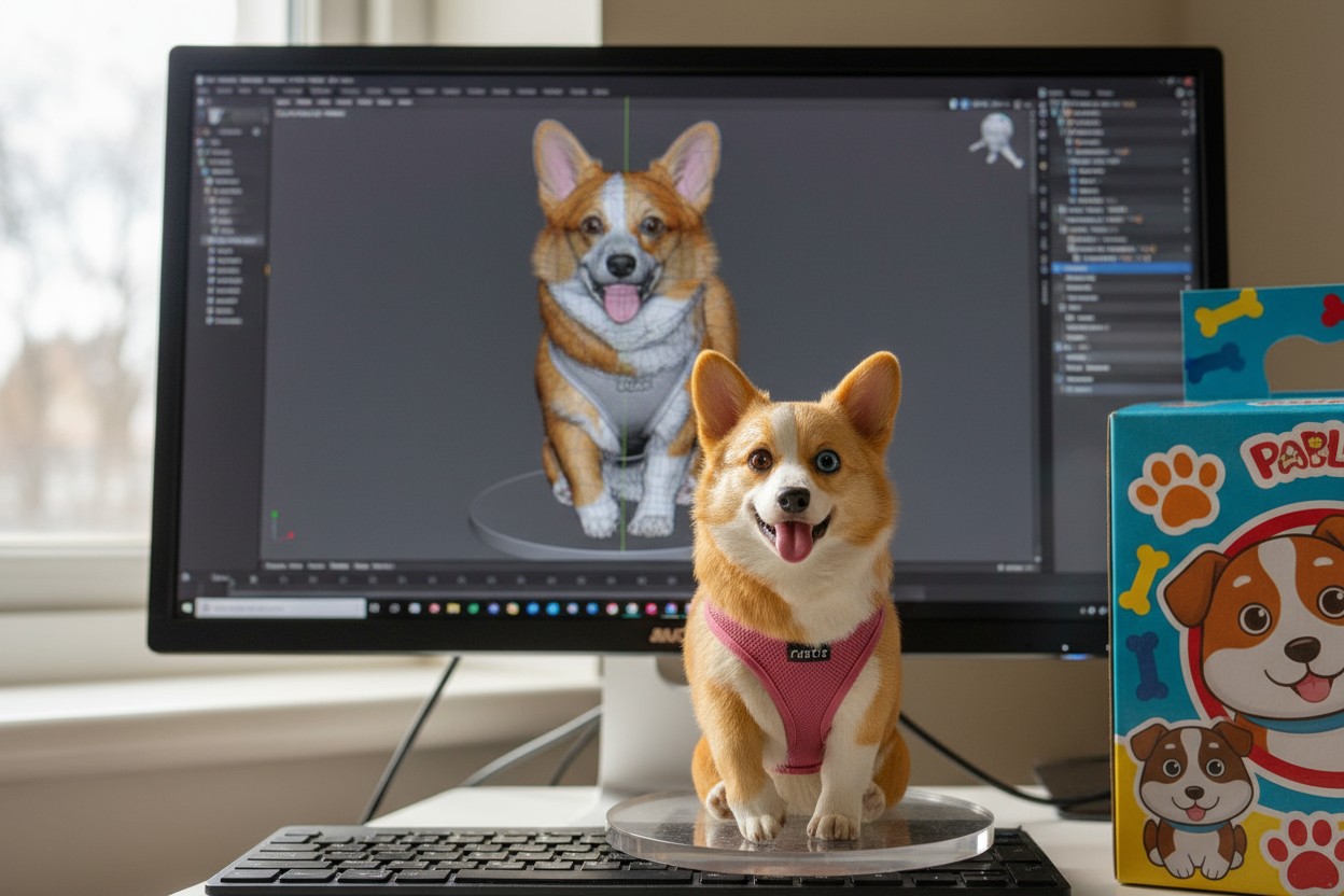 dog 3d figures