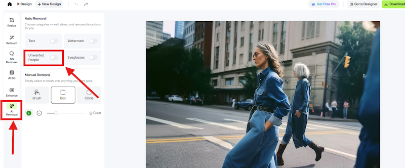 remove people from images