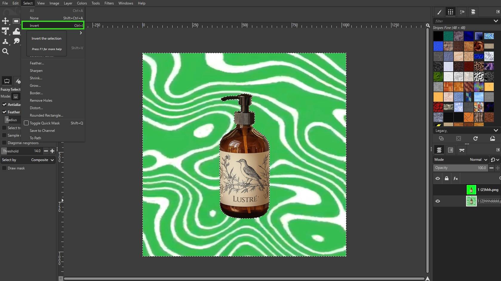 gimp invert