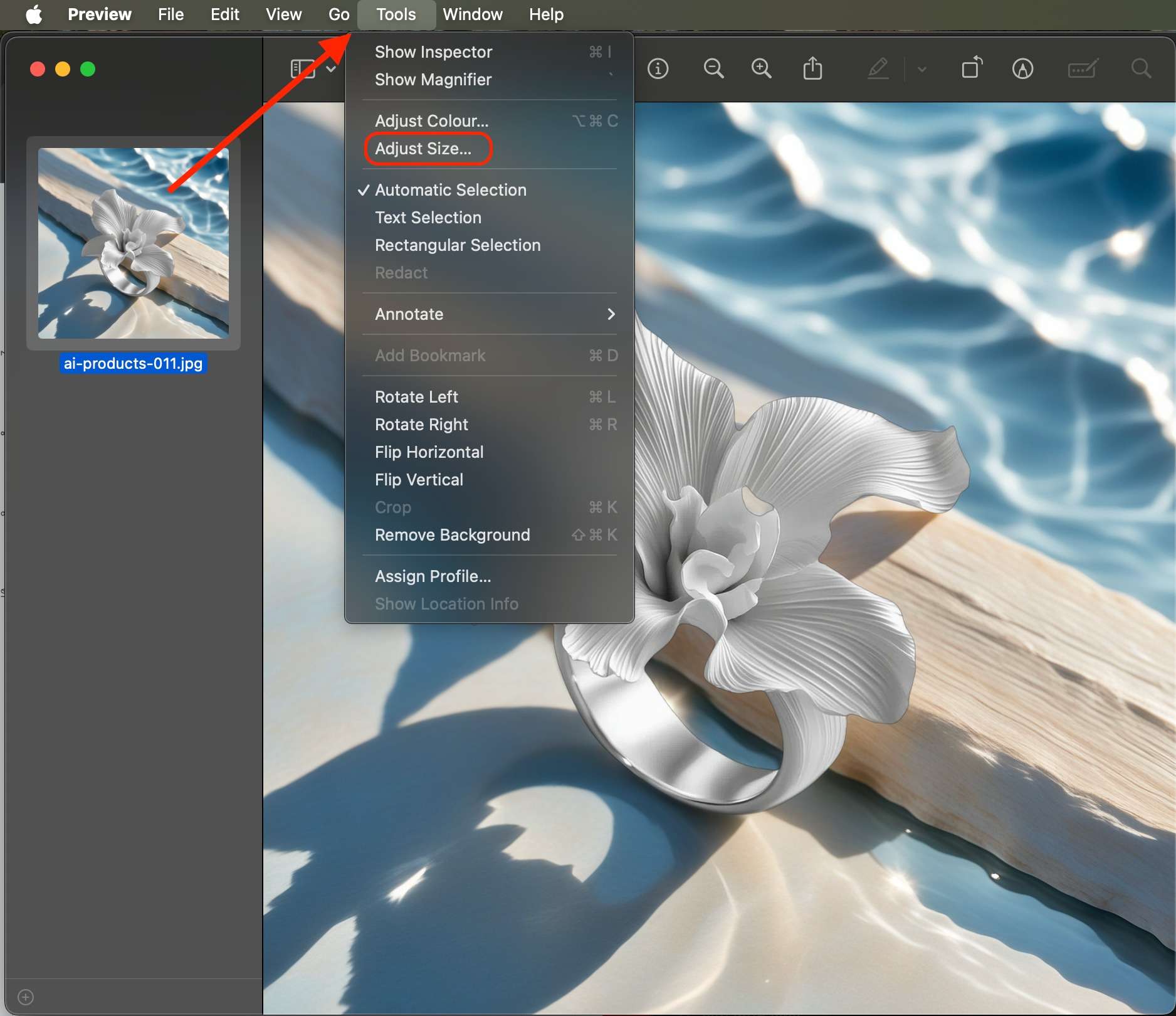 resize on mac