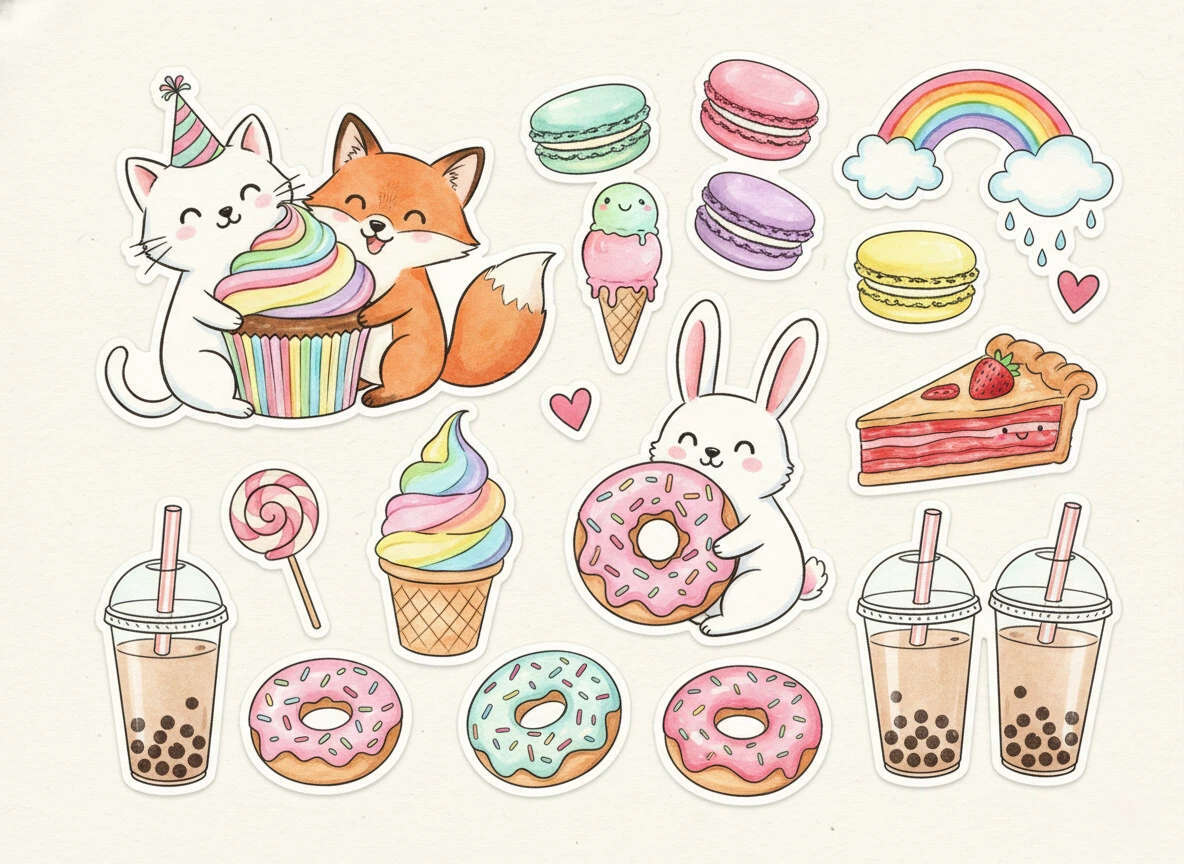 nano banana stylized illustrations stickers