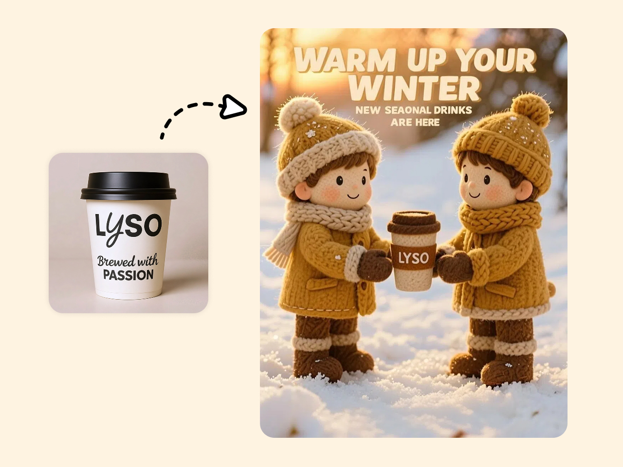 winter themed knitted style poster