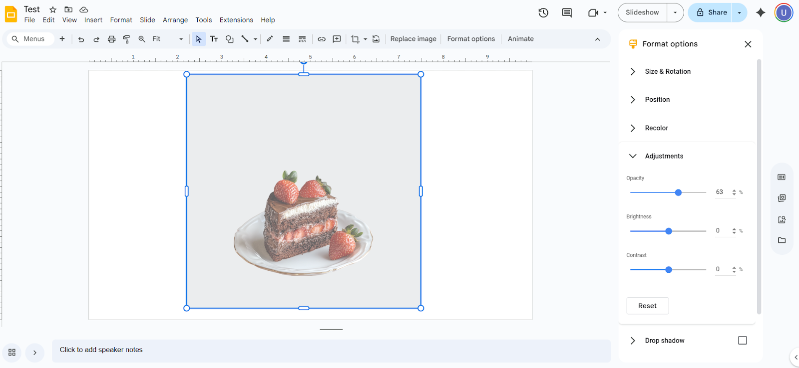 remove background in google slides