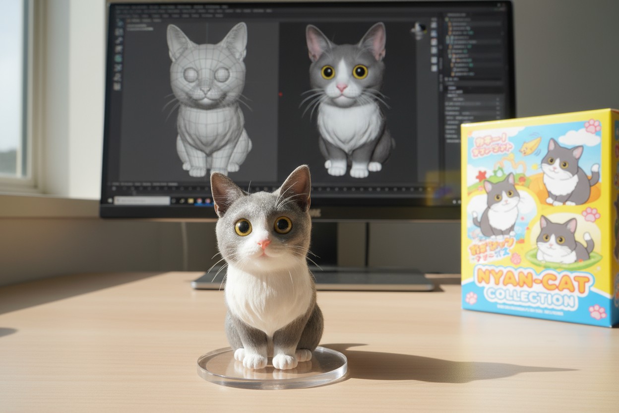 cat 3d figures
