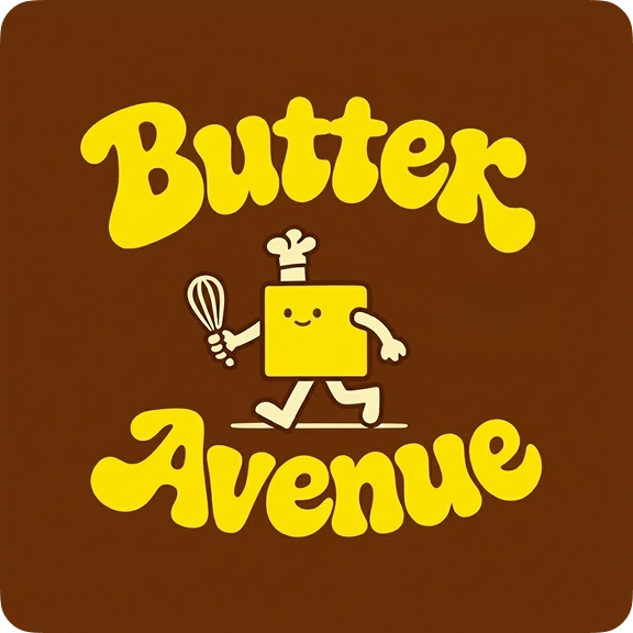 Playful retro-inspired cartoon logo for bakery