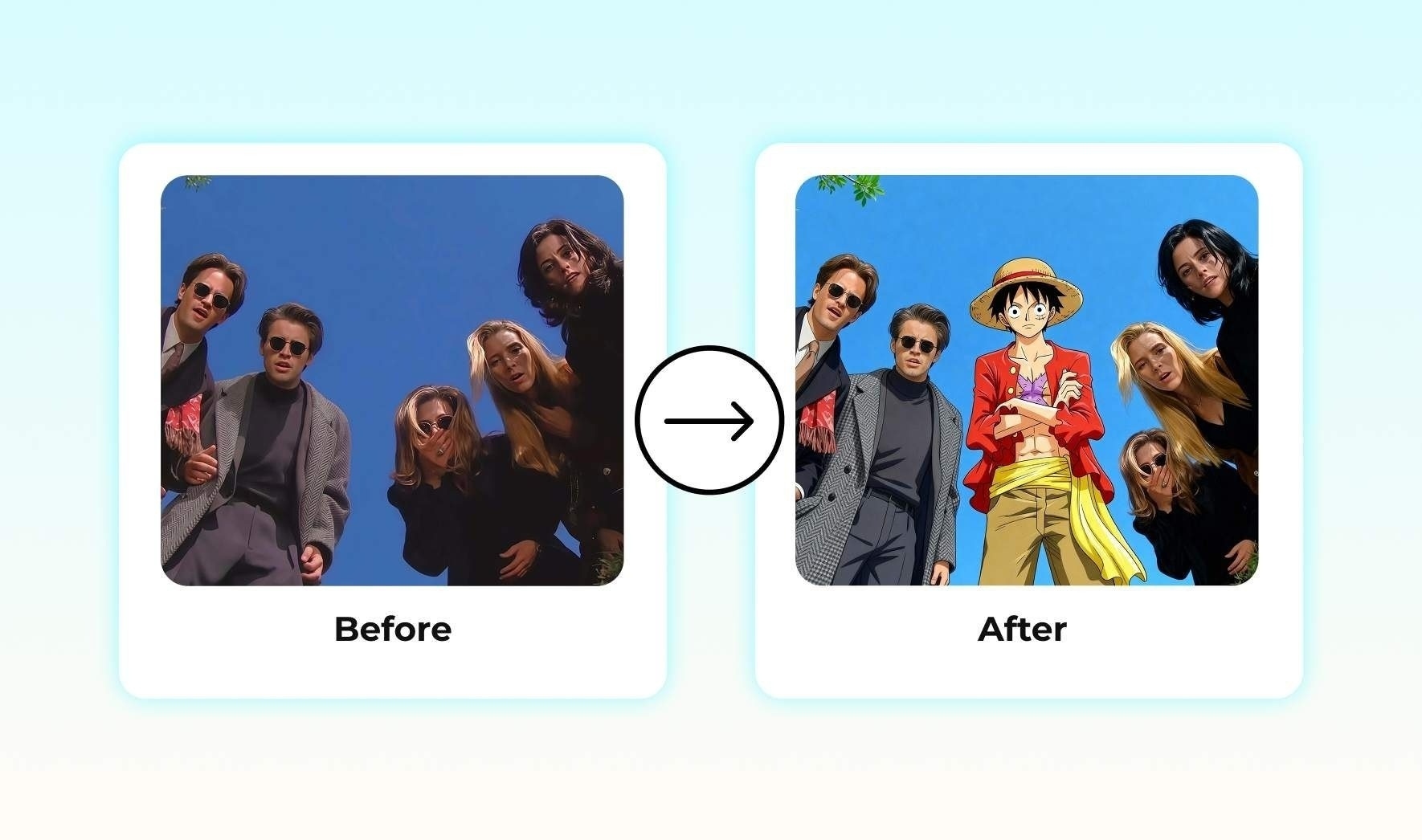 nano banana 2 friends luffy