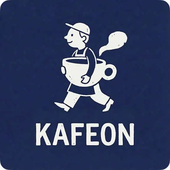 Bold minimalist and playful cartoon logo for coffee shop