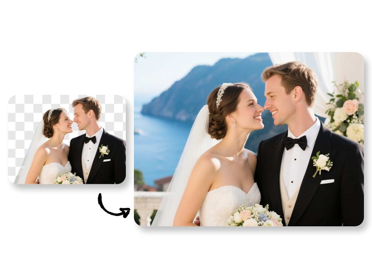 change wedding image backgrounds