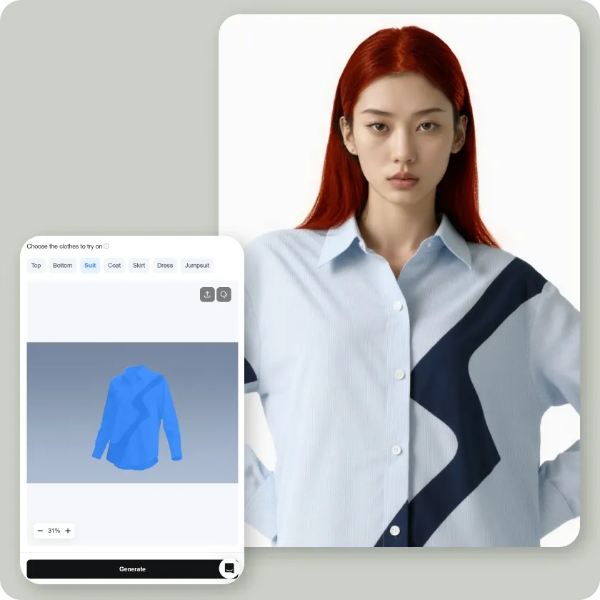 red head fashion model generator