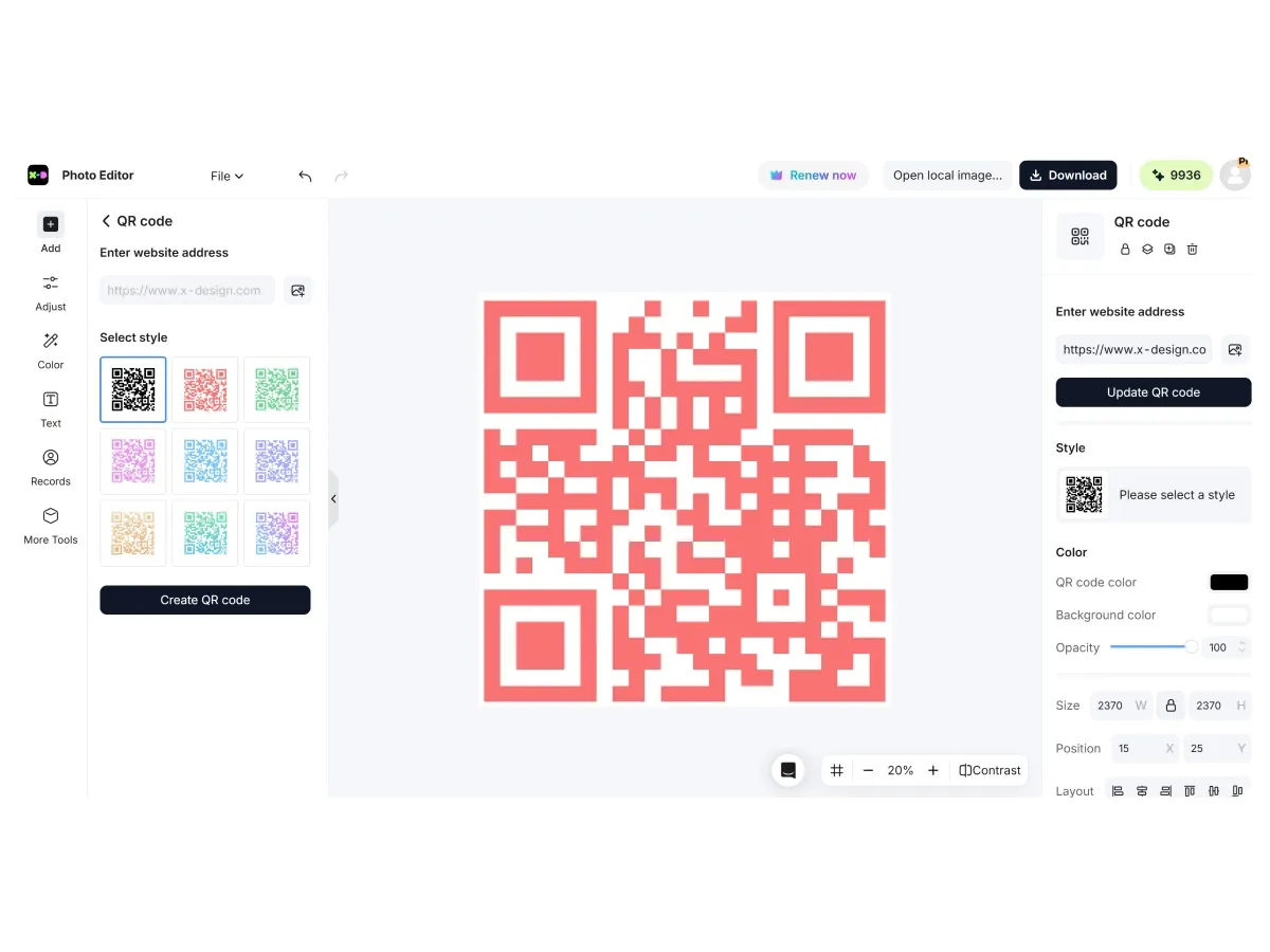 Instant QR Code Generation for Any Data