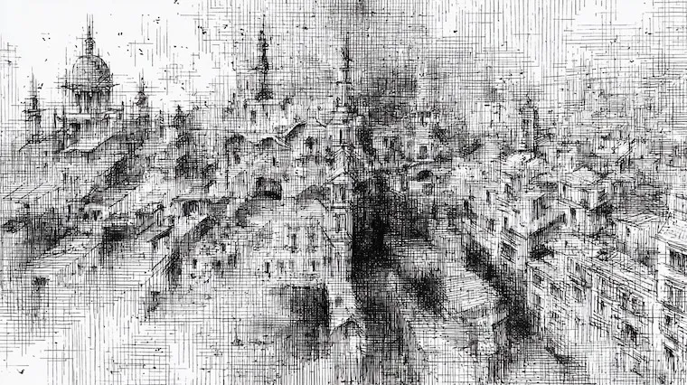 Crosshatch Sketch with Textured Detail