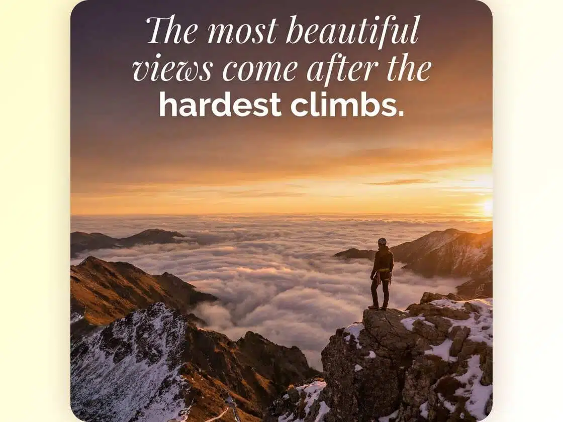 a beautiful view on a mountain