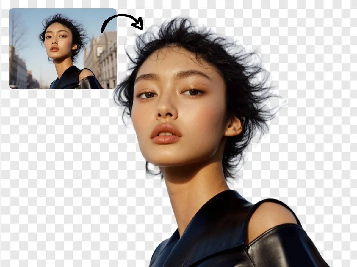 make portrait background transparent