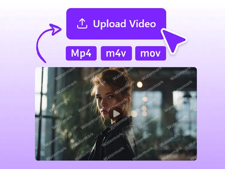faça upload do seu vídeo com marca d'água