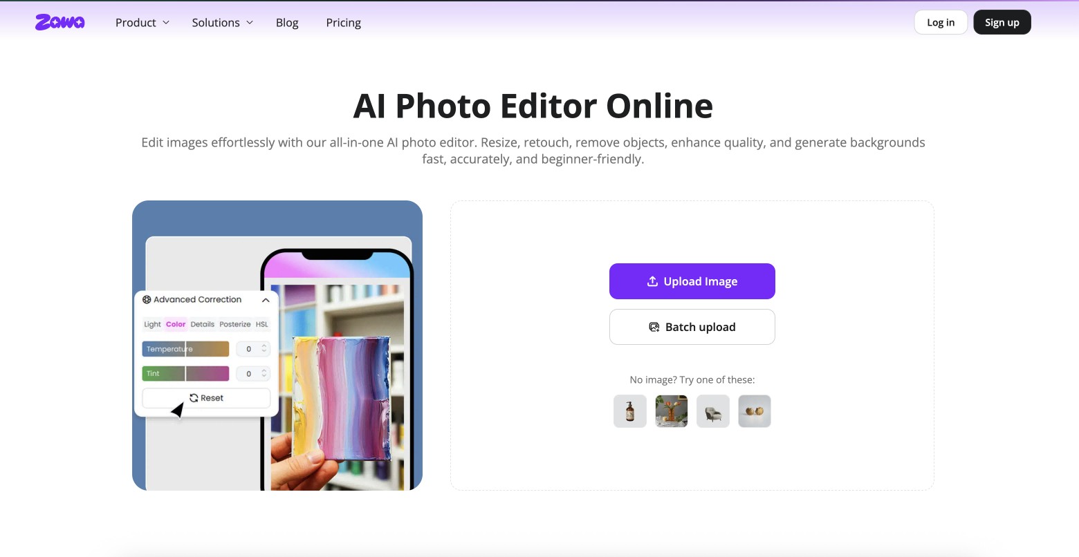 Zawa AI photo editor