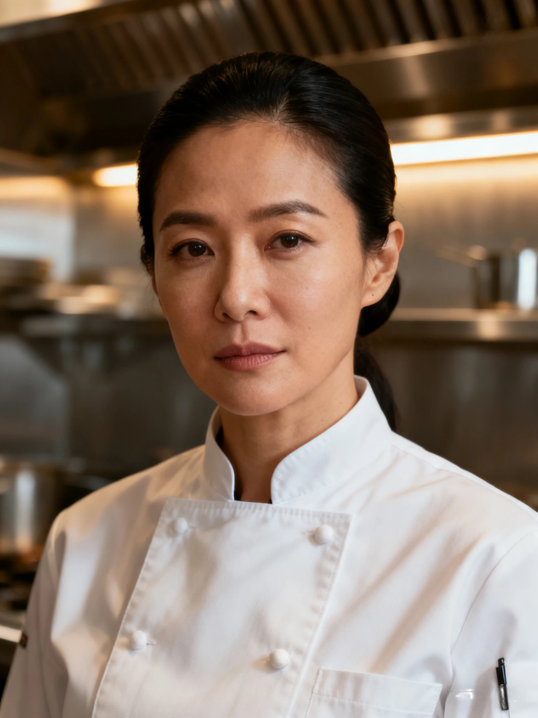 Portrait of a fine dining restaurant professional in an elegant, upscale setting.