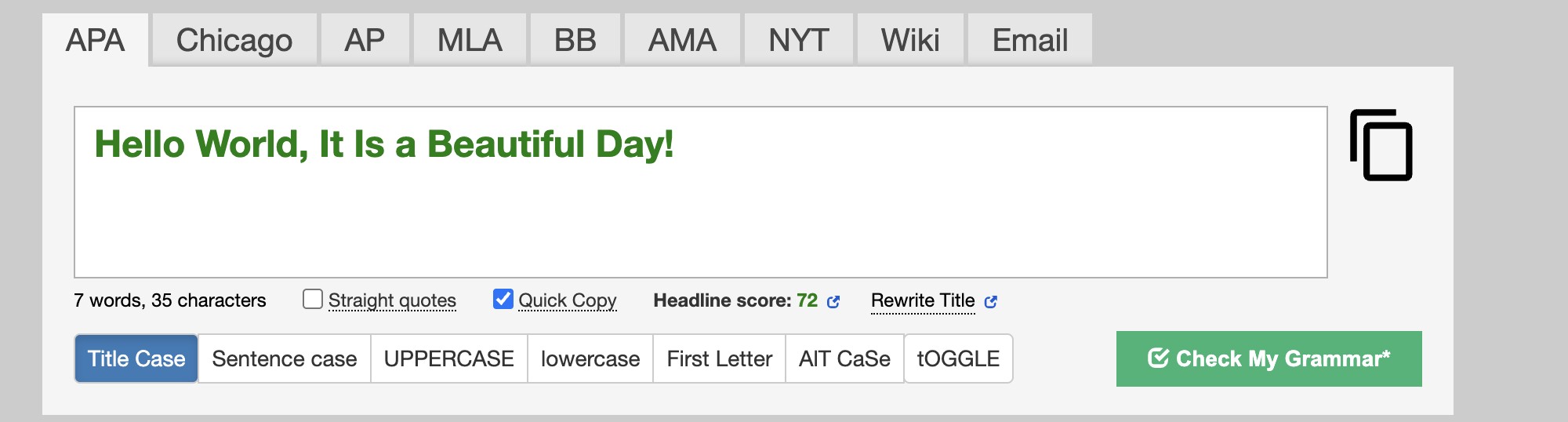 Capitalize My Title