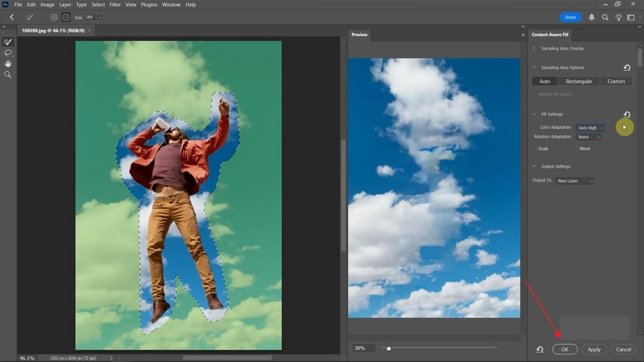  remove object in photoshop content-aware fill