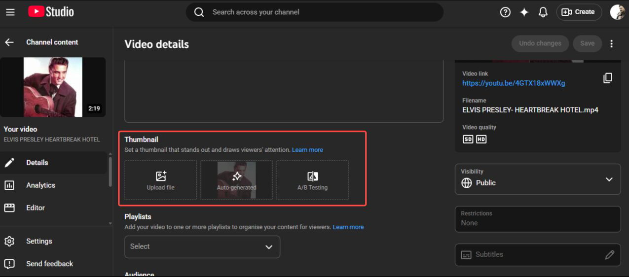 Choose the thumbnail option