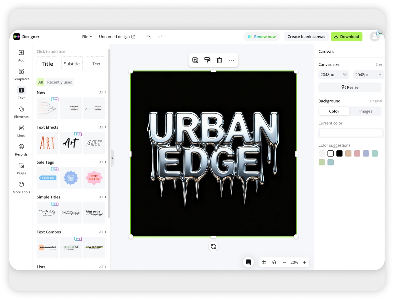 customization to create desired logos