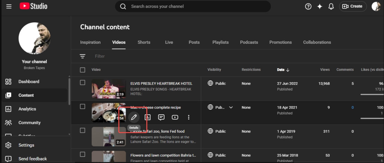 Select your video