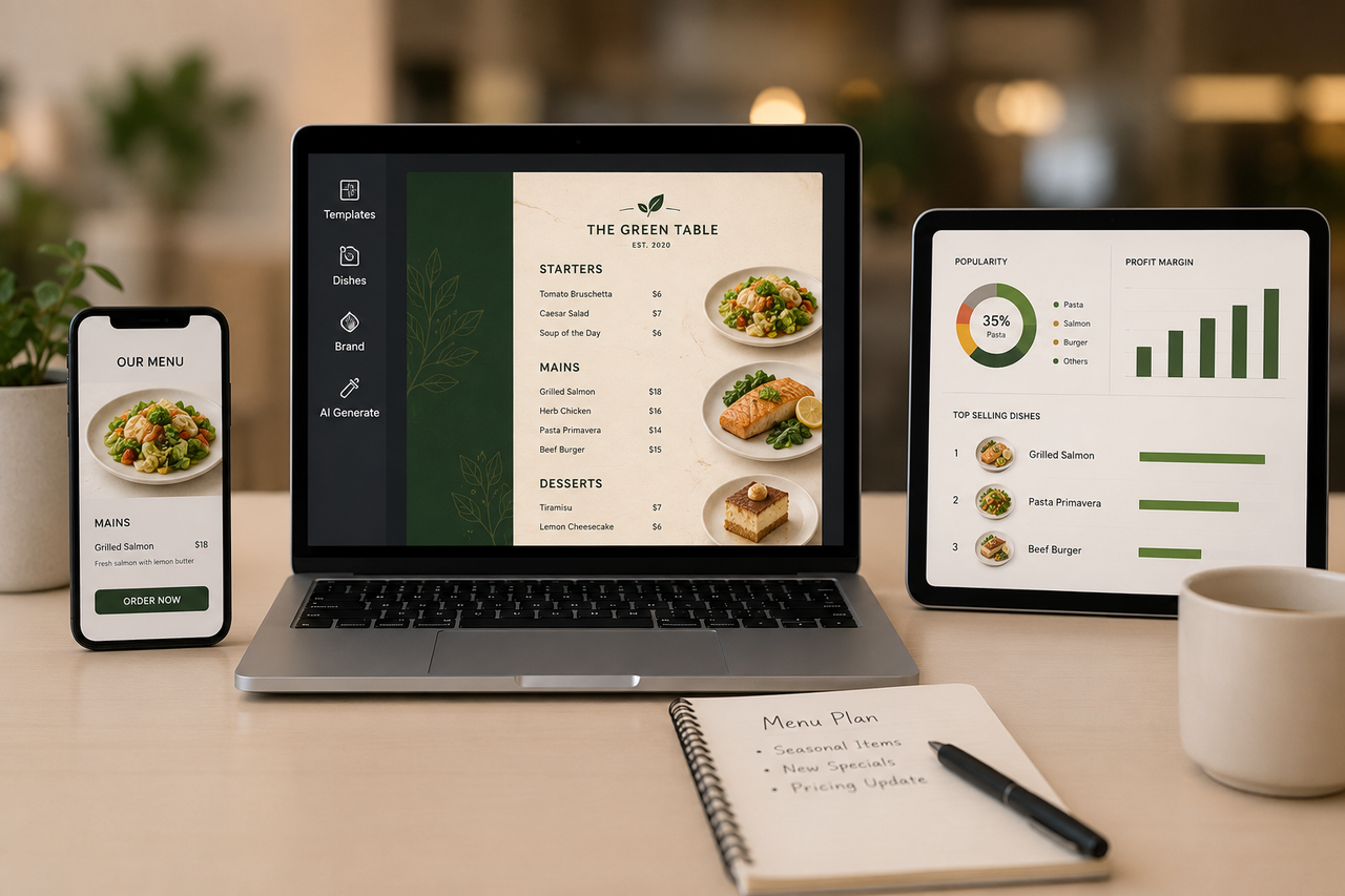 Zawa AI Menu Maker for restaurant menus