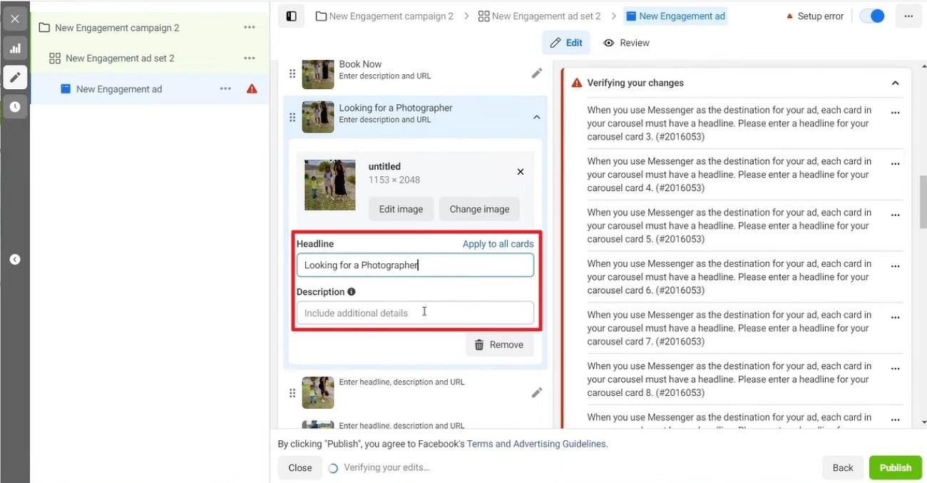 add headlines and descriptions 