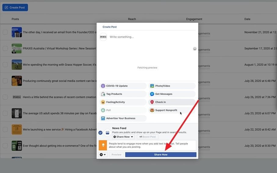 share carousel post on facebook