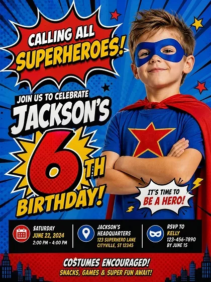 AI Generated Kids Birthday party poster