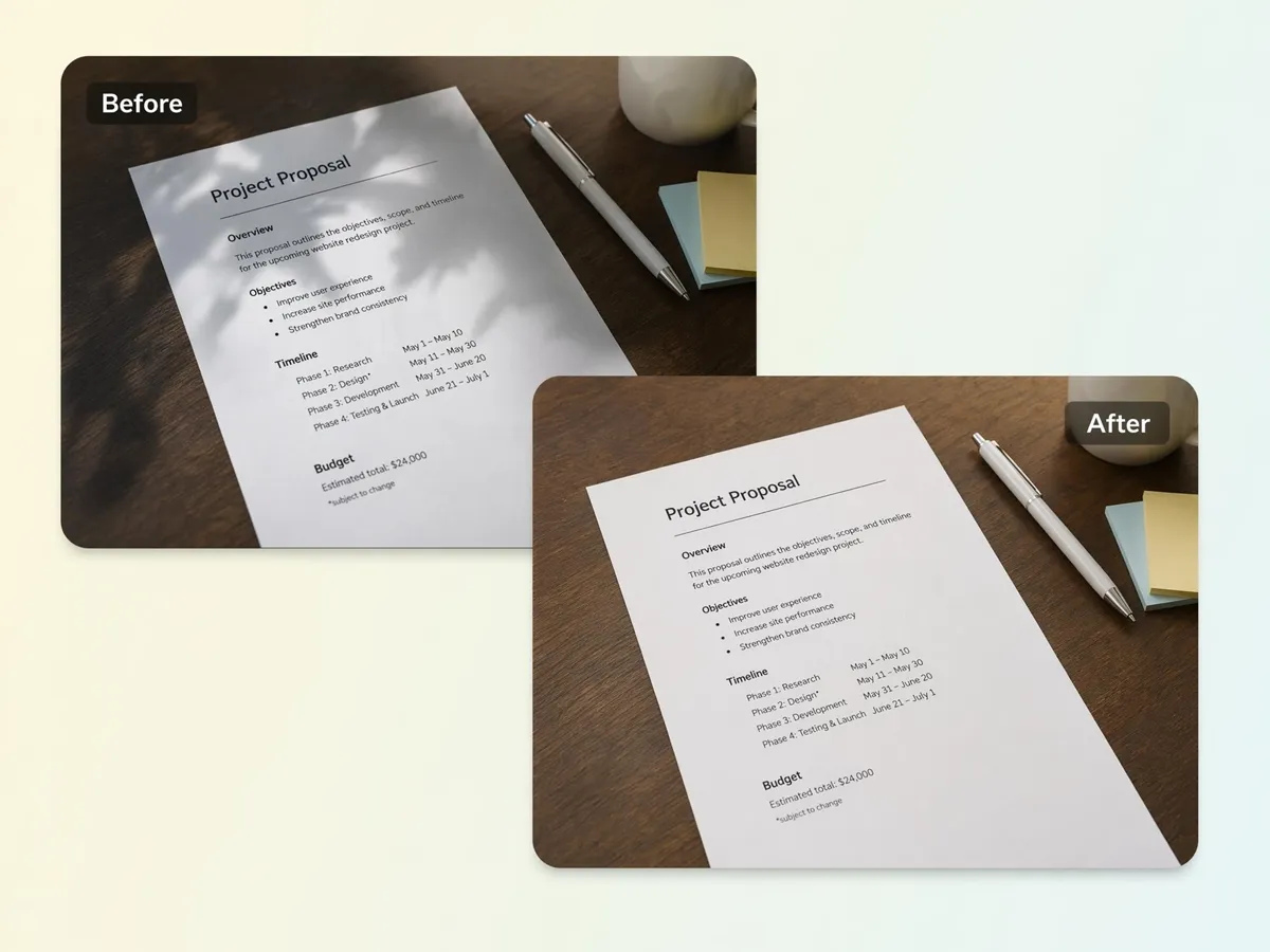 Clear Shadows on Scanned Documents
