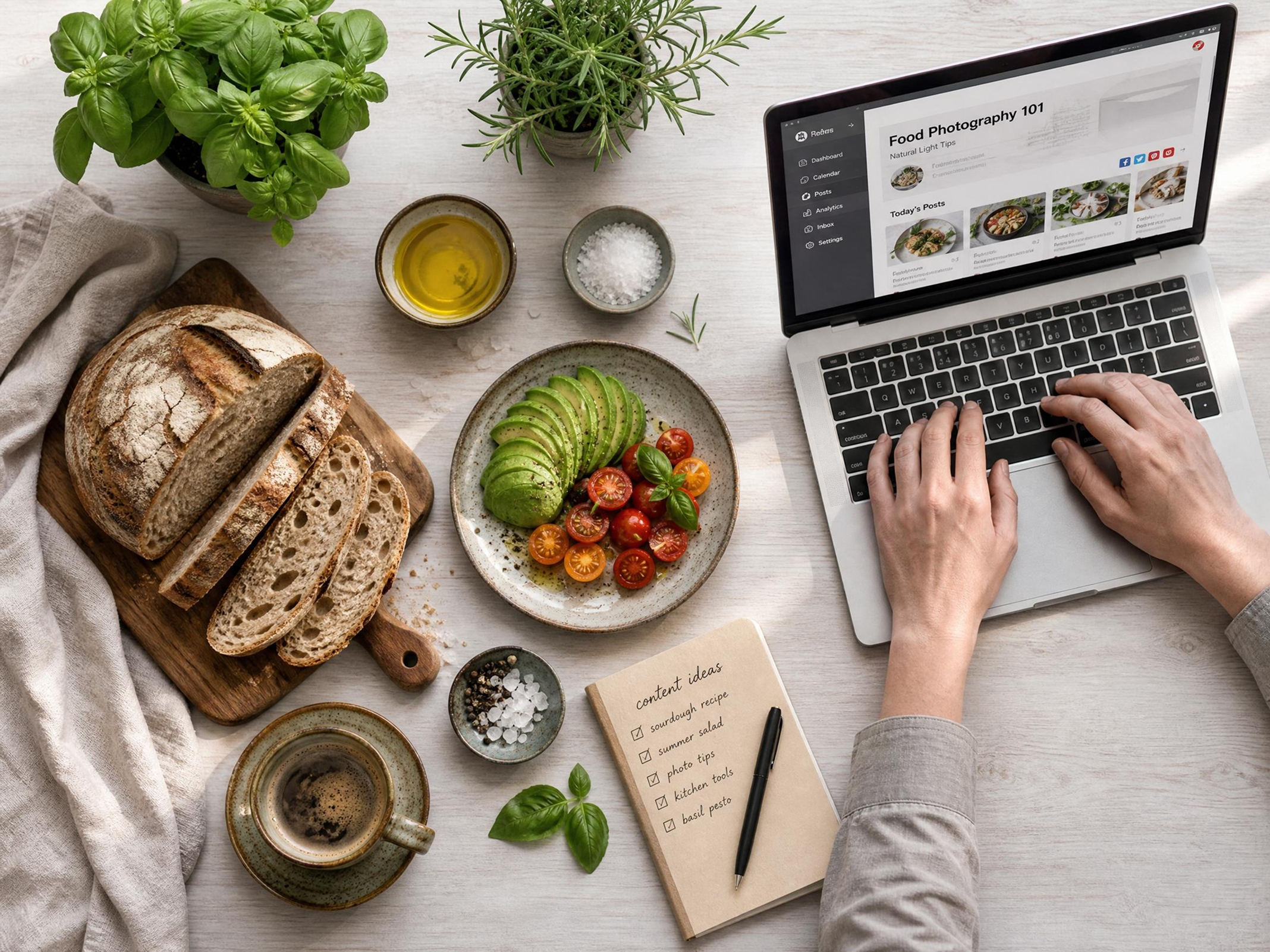 Imagens de alimentos estilizadas para blogs e redes sociais