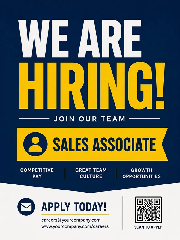 AI Generated Now Hiring Sign