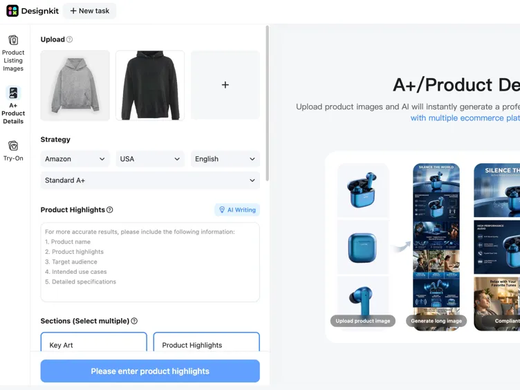Envie detalhes e imagens do produto