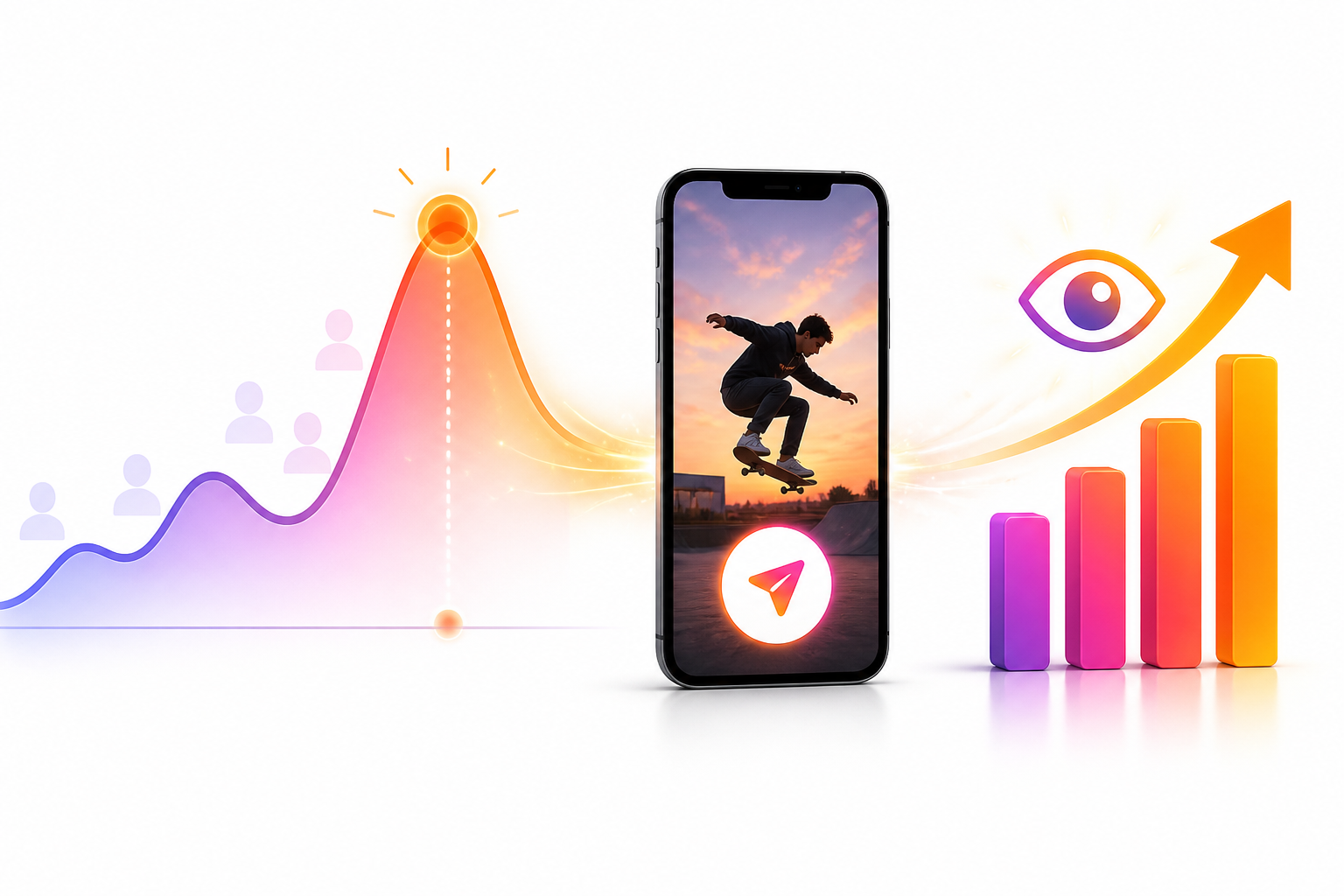 Posting a TikTok at peak audience activity, with views rising after a well-timed publish.