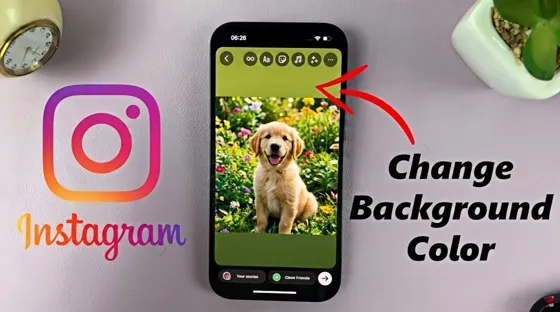how to change background color on instagram story
