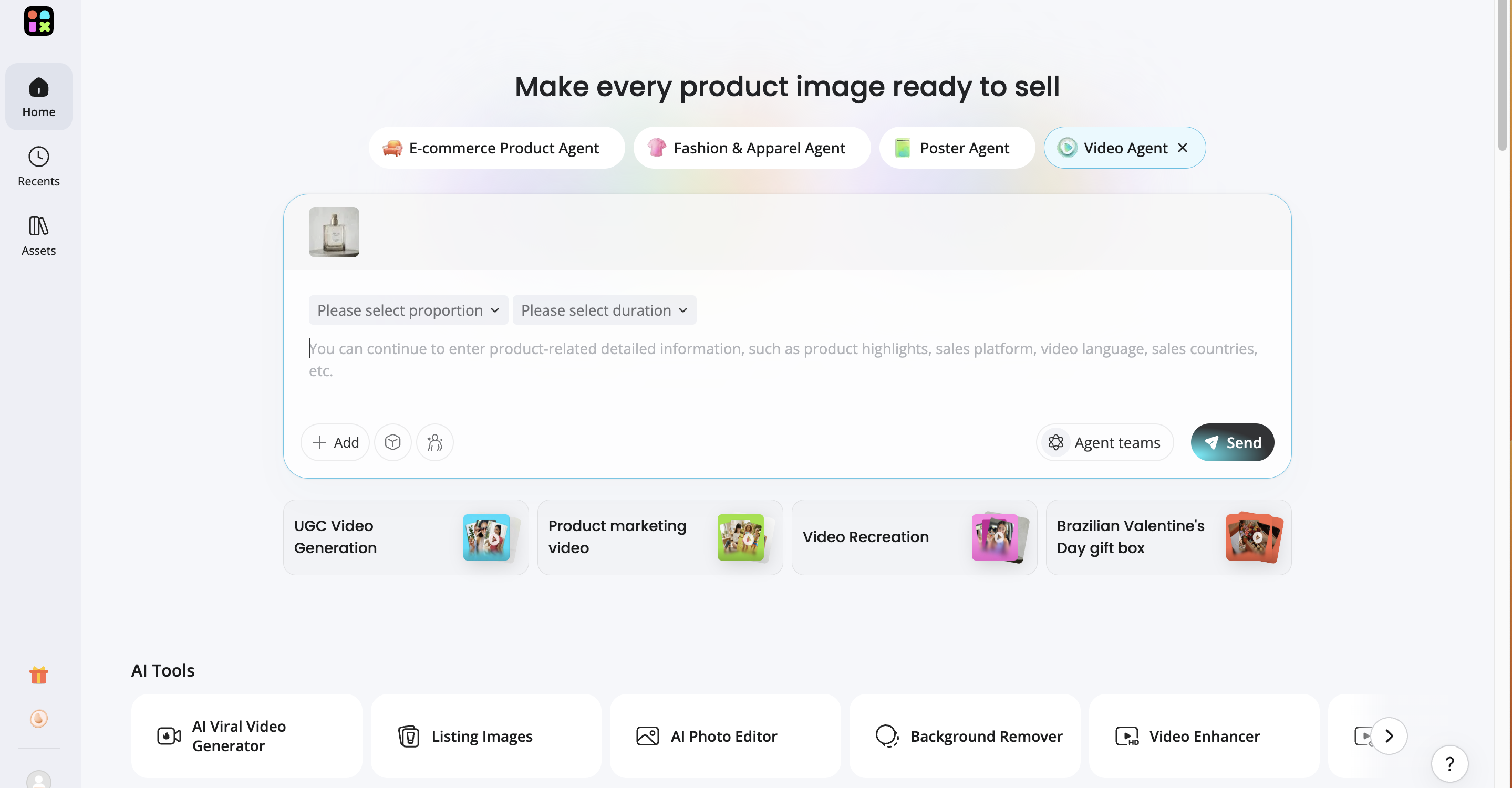 Upload product images