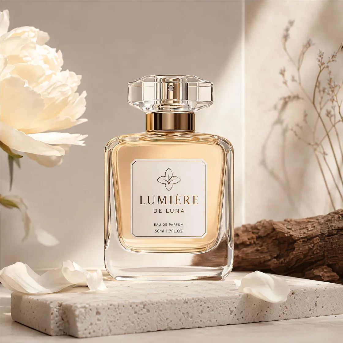 A perfume bottle with backgrounds