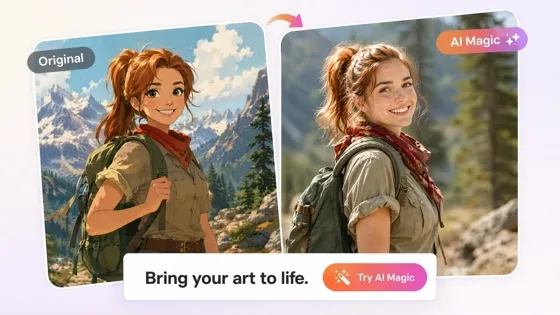 cartoon to realistic ai