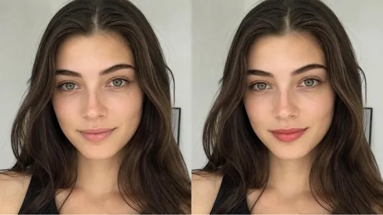 virtual foundation and lipstick