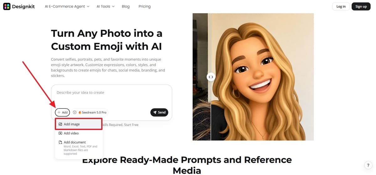 add photo  to designkit