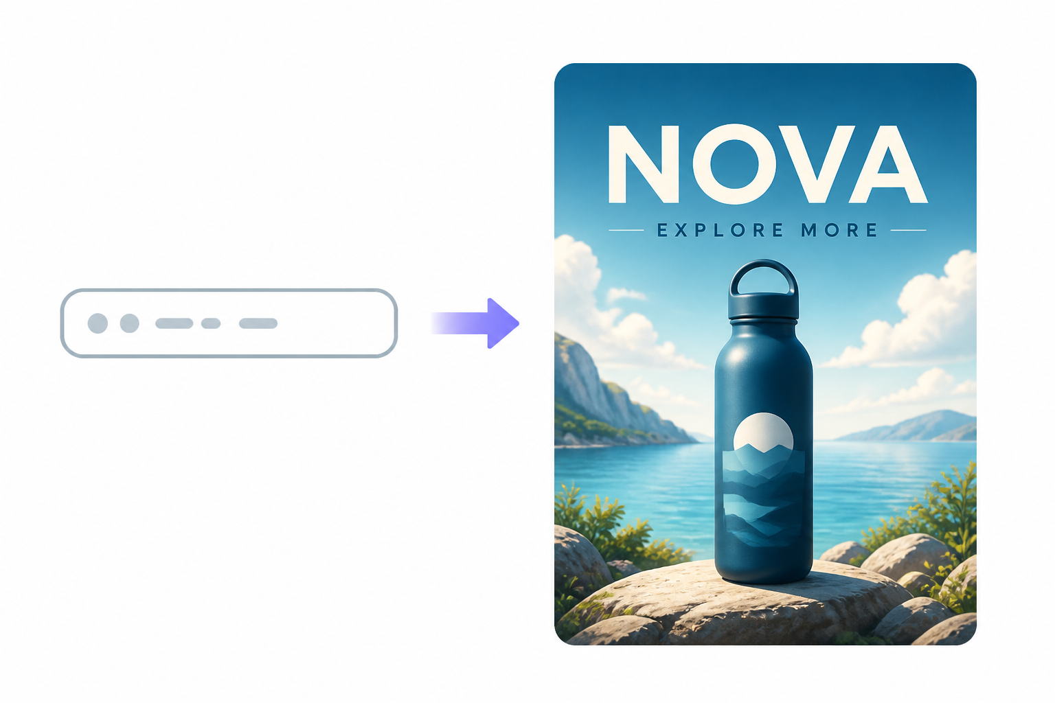 Text prompt turning into an AI-generated poster with clear readable lettering inside the image. Text prompt turning into an AI-generated poster with clear readable lettering inside the image.