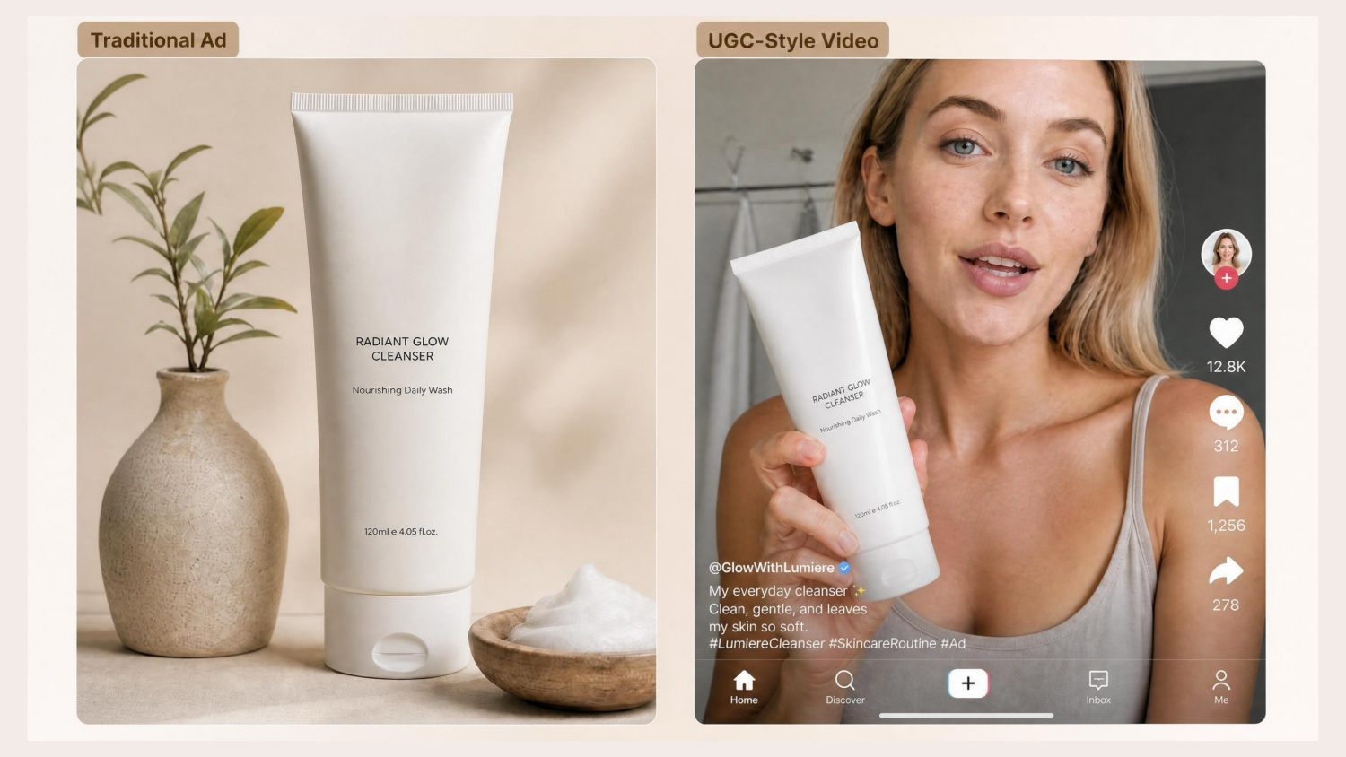 ugc video ads for skincare product