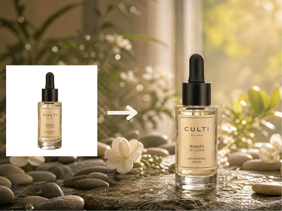 Crie imagens premium de skincare com iluminação e nitidez perfeitas