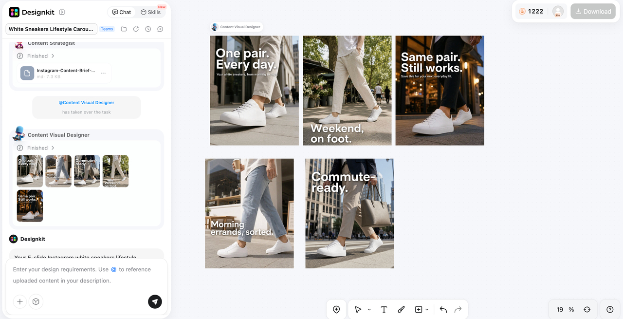 Review and export carousel slides